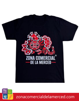 Playera Zona Comercial de La Merced Ajolote Mandala Rojo