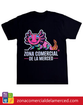 Playera Zona Comercial de La Merced Ajolote Alebrije Rosa