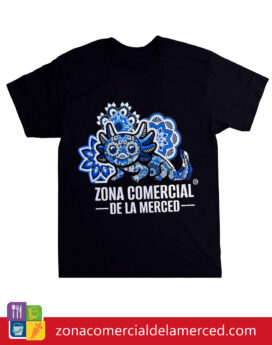 Playera Ajolote Mandala Azul