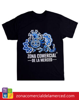 Playera Zona Comercial de La Merced Ajolote Mandala Azul